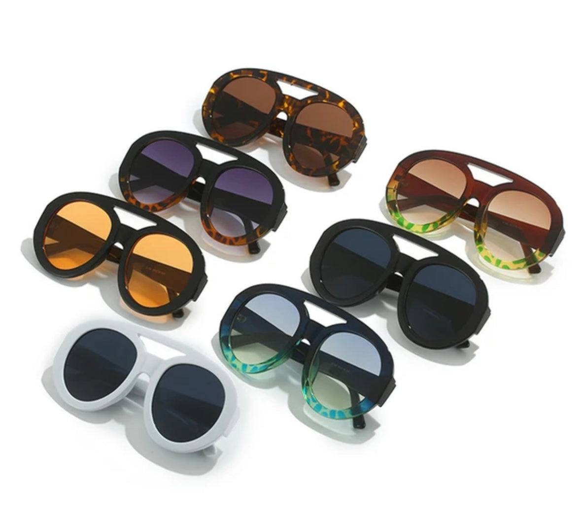 Noire double bridge fashion shades